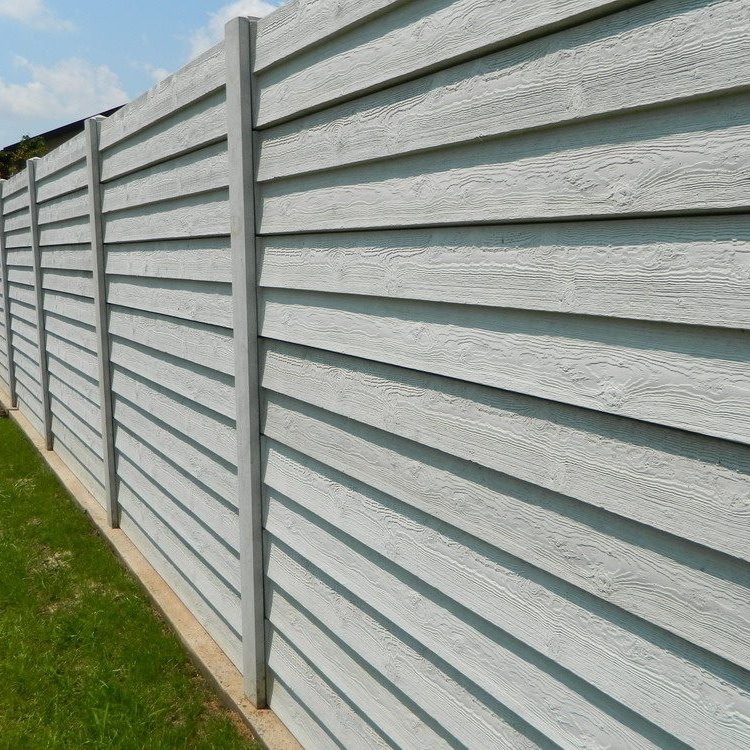 Clôture béton 3D gris horizontal