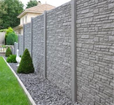 Clôture en béton 3D texture pierre naturelle brise vue